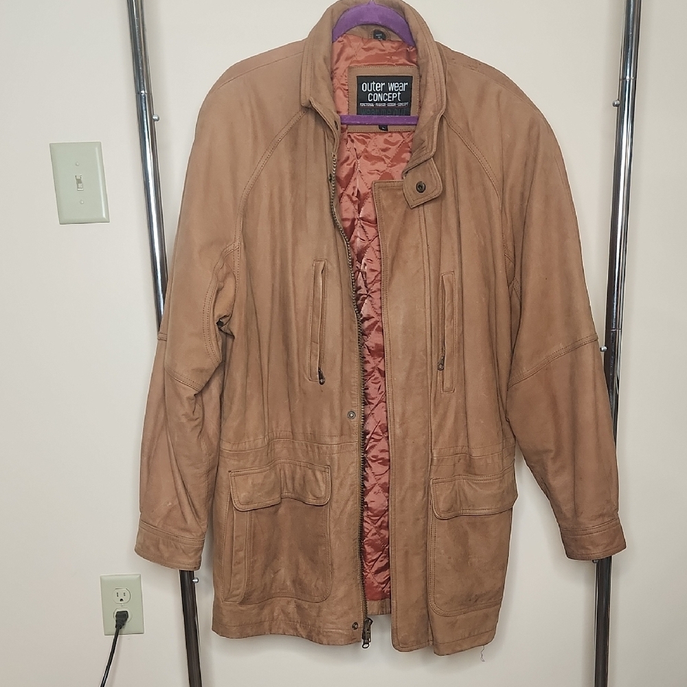 Mens Tan 100% Genuine Leather Jacket